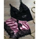 the CUDDLER - Fashion Lace Pajama Set V-Neck Satin Nightdress Sexy Exotic Lingerie Sleepwear