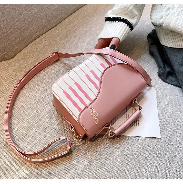 the KEYBOARD - Piano Design Women Shoulder Bags, PU Leather Messenger Bag, Handbag Fashion Crossbody Bag/Pocket Coin Purse