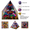 the GENERATOR - Natural Crystal Energy Generator Pyramid, Peridot Amethyst Reiki Healing Chakra Resin Pyramid, Egyptian Decor Room Decoration 1pc