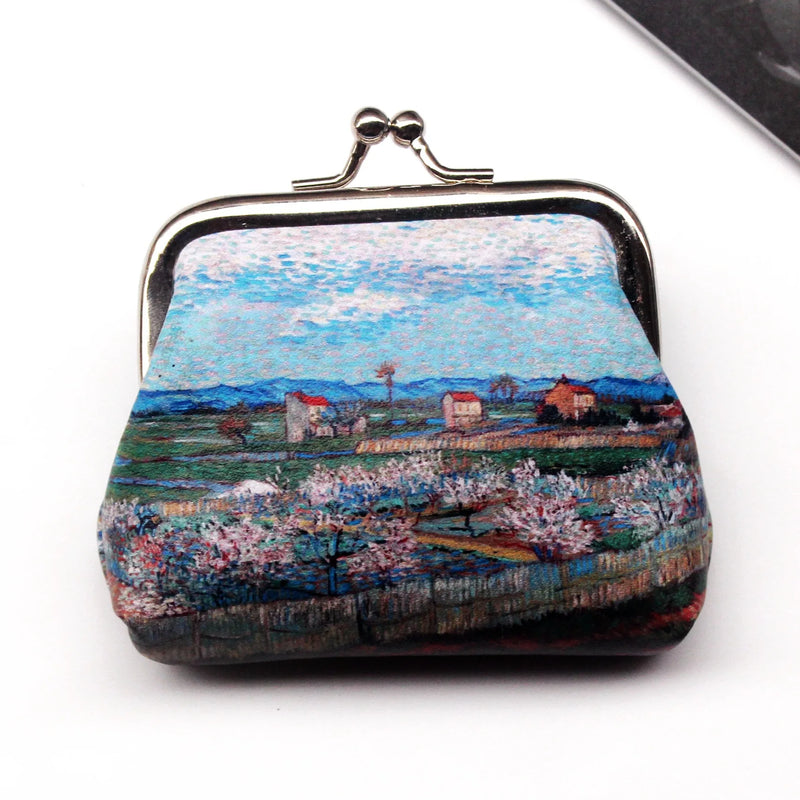 the COIN BAG - Small Wallet Mini Printing Coin Purses, Hasp Cash Card Handbags, Clutch Money Change Bag, Famous Van Gogh Oil Printing