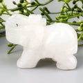 the ELEPHANT - Hand Carved Crystal Elephant Figurine, Home Decoration Mini Animal Handicraft Feng Shui Ornament