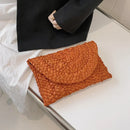 the LETTER BAG - Fashionable Corn Husk Straw Bags, Hand-Woven Women Clutch, Envelope Handbag Long Purse for Female, Summer Beach Bag