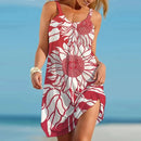 the SUNFLOWER - Summer Sunflower Beach Dress 3D Print Vacation Party Sundress Casual Sleeveless Beachwear Dress