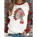 the BOHO FEATHERS - Feather 3D Print Crew Neck Fashion Casual Vintage Sweatshirts Pullovers