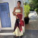 the BELTED BOHO - Sexy Strapless Print Floral Belt Maxi Backless Vacation Dress Autumn Loose Elegant Party Beachwear