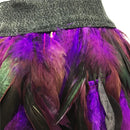 the PEACOCK BOHO - Fluffy Feather Burning Festival Elastic Waist Carnival Rave Mini Skirts