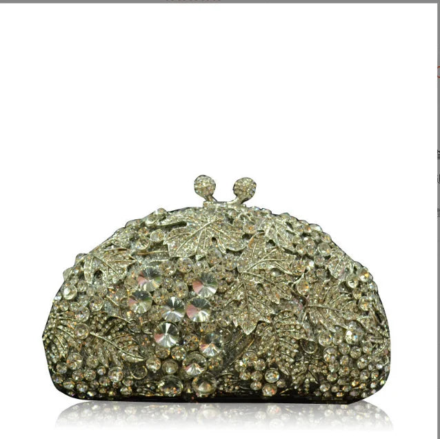 the TROPICANA - Women Crystal Stones Evening Bags, Wedding Clutch Bag Purse, Diamond Clutches, Bridal Handbags