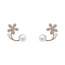 the FLOWER CHILD - Romantic Flower Petal Long Tassel Drop Earrings for Women, Imitation Pearl Hanging Piercing Earrings Jewelry Gift