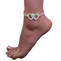 the FANCY FOOT - Fashion Rhinestone Chain Anklets for Women, Luxury Shining Ankle Bracelet, Female Wedding Party Jewelry Foot Accessories