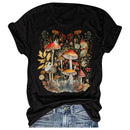 the MUSHROOM DREAM - Mushroom Graphic Short Sleeve Casual Round Neck Graphic Printed T-Shirts for Women
