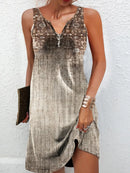 the VINTAGE BOHO - Fashion V-Neck Loose Bohemian Vacation Sleeveless Summer Dresses for Women