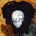 Women&#39;s T-shirt Harajuku Skull Deer Camouflage Burlap Turban T-shirt Clothes Short Sleeve Graphic T-shirt Tops in the Woods