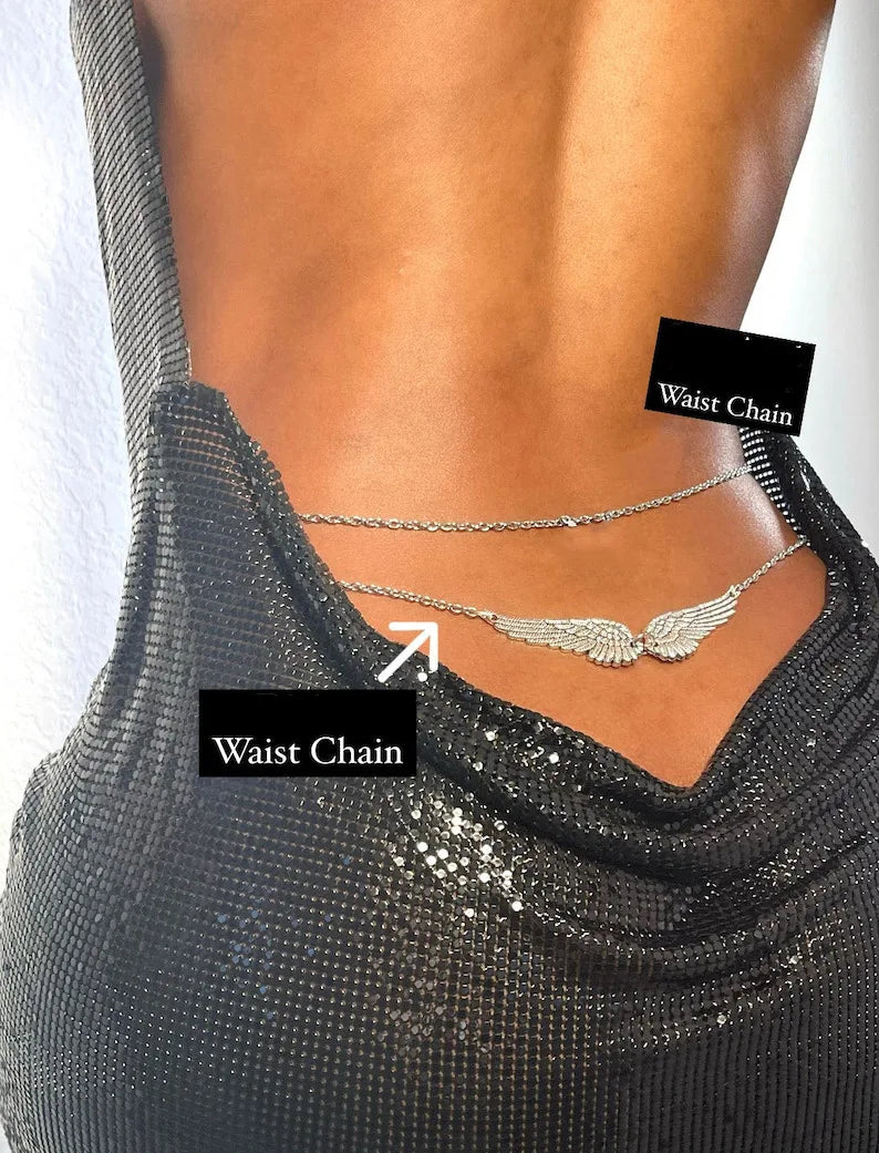 the ANGEL BABY - Sexy Waist Chain Angel Wings Body Chain, Bikini Necklace Belly Chain Beach Jewelry Accessories