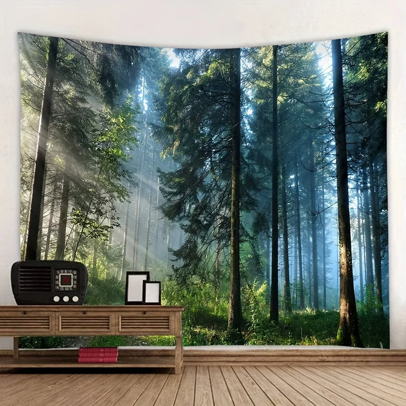 the ENCHANTED FOREST - Natural Forest Tree Wall Tapestry, 3D Printed Wall Art, Wall Hanging Bedroom Living Room Dormitory Decoration