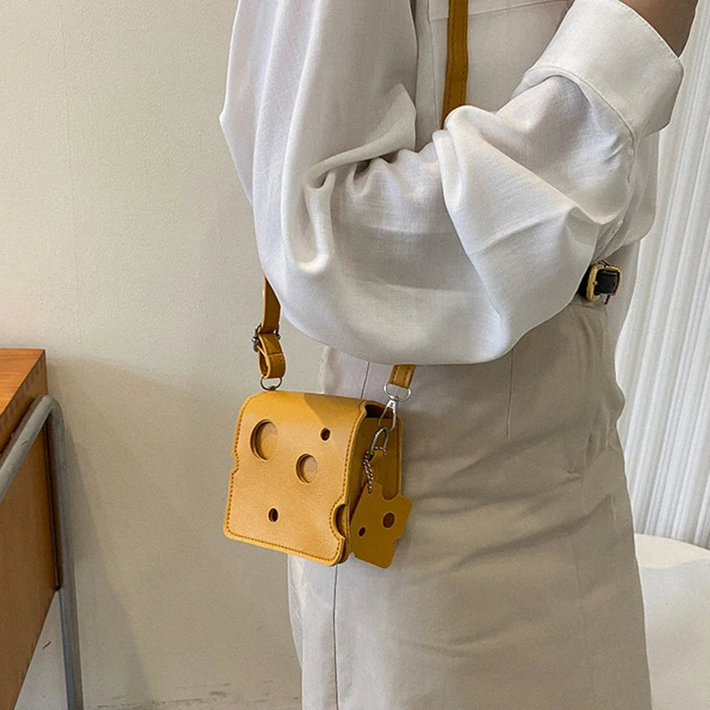 the CHEESE BALL - Cheese Shaped Mini Bags for Women, New Cute Purses and Handbags, Female Small Crossbody Shoulder Bag