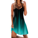 the HOT GIRL SUMMER - Beach Printed Sleeveless Boho Casual Hollow Out Short Dress for Women