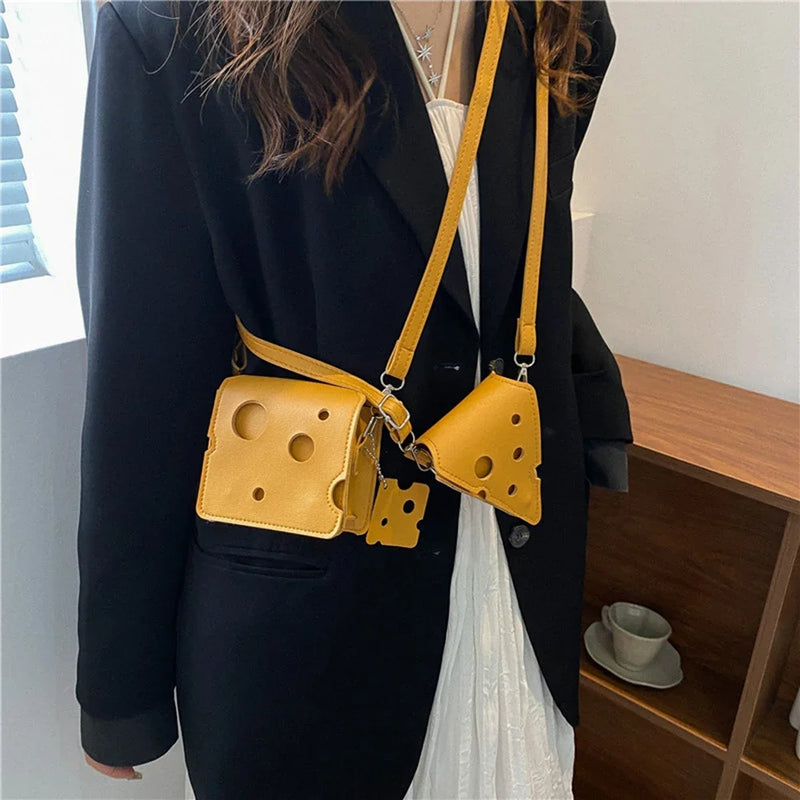 the CHEESE BALL - Cheese Shaped Mini Bags for Women, New Cute Purses and Handbags, Female Small Crossbody Shoulder Bag