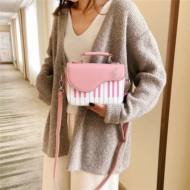 the KEYBOARD - Piano Design Women Shoulder Bags, PU Leather Messenger Bag, Handbag Fashion Crossbody Bag/Pocket Coin Purse