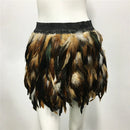 the PEACOCK BOHO - Fluffy Feather Burning Festival Elastic Waist Carnival Rave Mini Skirts