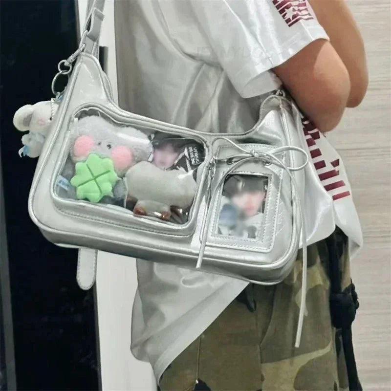 the SEE ME NOW - Shoulder Bag Women Transparent Bag, School Crossbody Bag, Female Japanese Designer Preppy Handbag/Purse