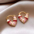 the SWEETHEARTS - Trendy Red Dripping Oil Heart Hoop Earrings for Women/Girls, Elegant Love Dangle Earrings Jewelry Gift