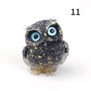 the WISE OWL - 1PCS Natural Crystal Stone Gravel Owl Animal Crafts, Hand Made Small Figurines DIY Resin Table Decor, Home Decor Collect Gifts