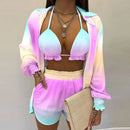 the BIKINI PARTY - Summer Beach Fashion Spring Sling Tops Long Shirt Short Pants 3-Piece Sets for Women