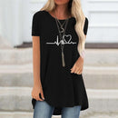 the REAL LOVE FREQUENCY - Graphics 3D Print Fashion Short Sleeve Oversized Tunic Tops T-Shirts for Women