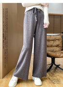the CASUAL BOHO - Autumn/Winter Knitted High Waist Casual and Loose Straight Leg Pants