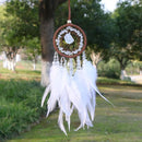 the FEATHER DREAM CATCHER - Natural Agate Dream Catchers, 7 Chakra Crystal Gemstone Dream Catcher, Tree Life Crystal Feather Dream Catchers, Bedroom Hangings
