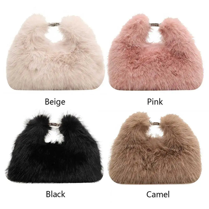 the FUR BALL - Plush Shoulder Bag, Women Soft Fluffy Crossbody Bag, Faux Fur Luxury Handbag, Winter Women's Bag, Clutch Purse for Women