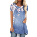 the MEADOW - Floral 3D Print Casual Short Sleeve Oversized Tunic T-Shirts for Women