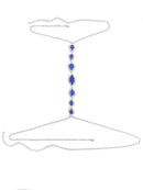 the SAPPHIRE - 1pc Blue Droplet Fashion Body Chain Women's Chest Chain, Summer Party Beach Accessories
