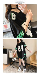the JERSEY - Women's Fashion Short Sleeve Loose Mid-Length Oversized Thin Half Sleeve T-Shirts
