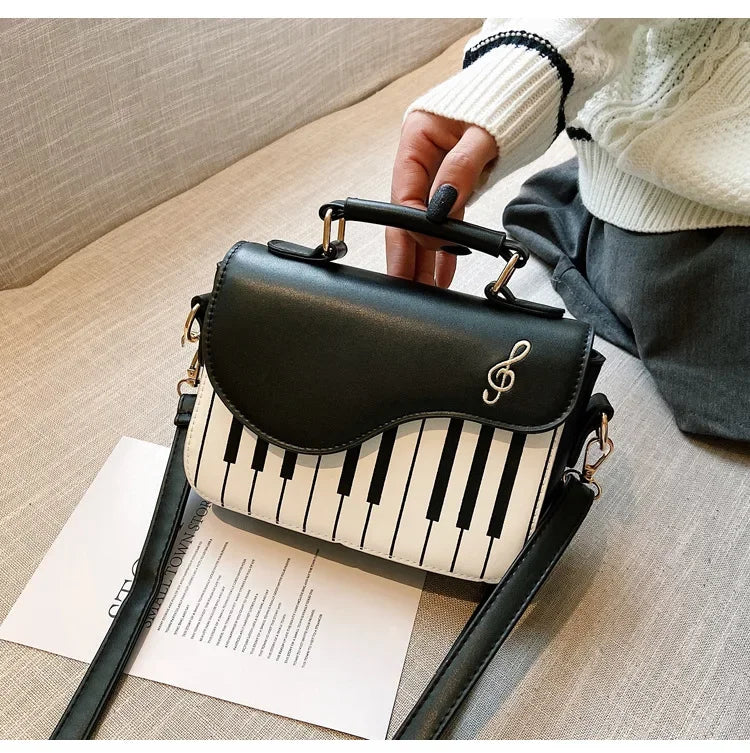 the KEYBOARD - Piano Design Women Shoulder Bags, PU Leather Messenger Bag, Handbag Fashion Crossbody Bag/Pocket Coin Purse