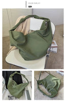 the MESSENGER - Canvas Totes Bags, Women Casual Handbags, Solid Color Shoulder Bag, Simple Messenger Bag Purses