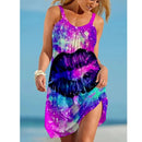 the JUICY FRUIT - Summer 3D Printed Watermelon Print Midi Sleeveless Retro Suspender Bohemian Sundress