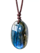 the HEALER - Natural Labradorite Pendant Necklaces, Energy Necklaces, Healing Crystal Necklace, Stones Ornament, Home Decor