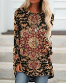 the MANDALA - Vintage European Pattern 3D Print Fashion Long Sleeve Tops for Women