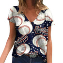 the SOFTBALL MOM - Summer Baseball MOM 3D Print V-Neck Short Sleeve Harajuku Streetwear Oversized T-Shirts for Women