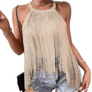 the TASSEL TOP - Sleeveless Fashion Tassel Beach Tank Top for Women