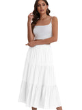 2024 Women's cross-border European and American summer Bohemian pleated A-line flowing swaying layered long skirt for wome