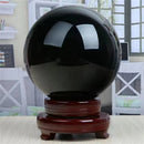 the OBSIDIAN SPHERE - Natural Black Obsidian Sphere, Healing Crystal Magic Ball, Reiki Stones Feng Shui Sphere. Collectibles Home Decor Without Base