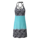 the HOT GIRL SUMMER - Beach Printed Sleeveless Boho Casual Hollow Out Short Dress for Women
