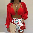 the BIKINI PARTY - Summer Beach Fashion Spring Sling Tops Long Shirt Short Pants 3-Piece Sets for Women