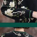 the BRUNCH BLOUSE - Round Neck Plant & Flowers Printing Pullover Lantern Long Sleeve Elegant Casual Loose Tops
