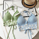 the CROP TOP - Swimwear Fashion Bohemian Beach Wear Outfit with Chest Pads Summer Sling Sexy Crochet Tops