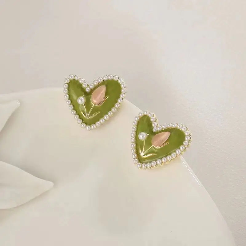 the SWEETHEARTS - Trendy Red Dripping Oil Heart Hoop Earrings for Women/Girls, Elegant Love Dangle Earrings Jewelry Gift