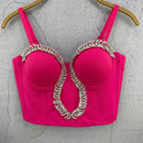 the JEWELED POPSTAR - Sexy Club Corset Streetwear Casual Camis Summer Party Fashion Tank Tops