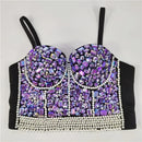 the ROCK STAR - Women's Sexy Luxury Camis Crop Corset Tank Top Bralette Push Up Bra